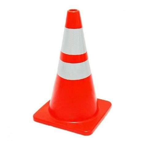 Traffic Cone Flexible Day-glow Orange With Reflective - 750mm