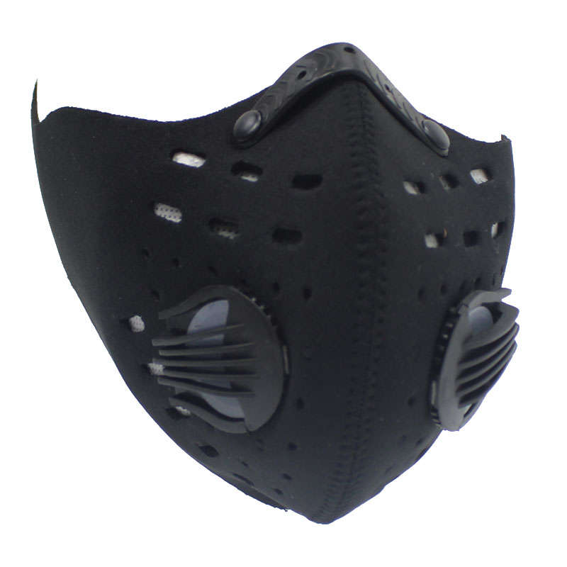 Neoprene Dual Valve Respirator Mask - Washable and Reusable - Skin Friendly - Black