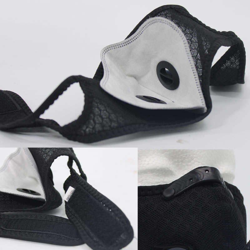 Respirator Double Valve Reusable Washable Sports Face Mask - 100% Polyester - Blue