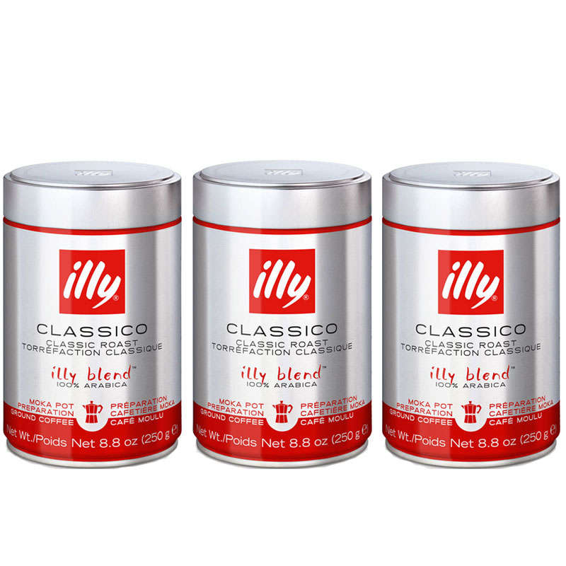 illy Classico illy Blend Filter Coffee - Medium Roast - 100% Arabica - 3 x 250g