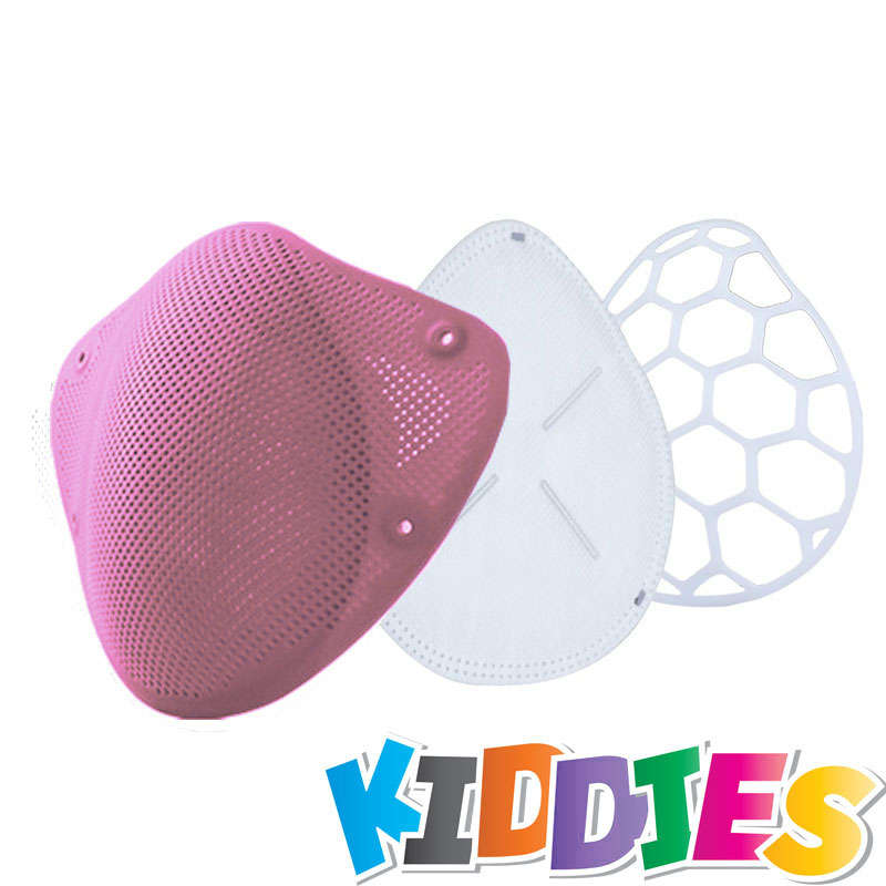 Silicone Reusable Kids Face Mask with 10 X N95 Filters(GB2626-2006) And Adjustable Earloop- Hygie...