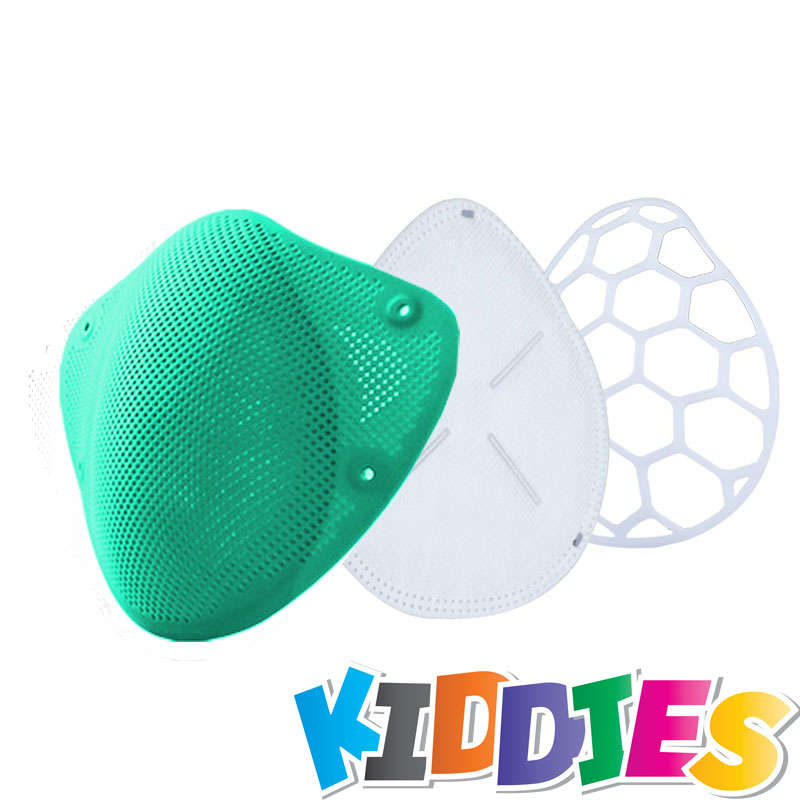 Silicone Reusable Kids Face Mask with 10 X N95 Filters(GB2626-2006) And Adjustable Earloop- Hygie...