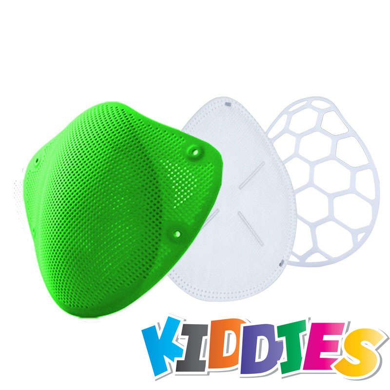 Silicone Reusable Kids Face Mask with 10 X N95 Filters(GB2626-2006) And Adjustable Earloop- Hygie...