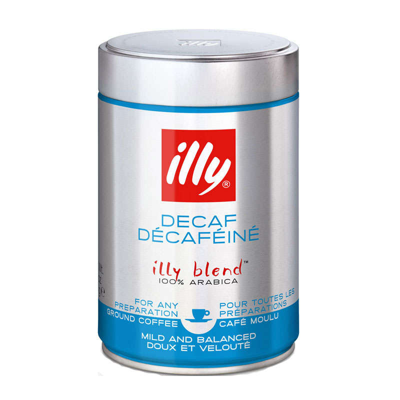 illy Ground Decaf Coffee - Mild and Balanced 100% Arabica Blend - 250g