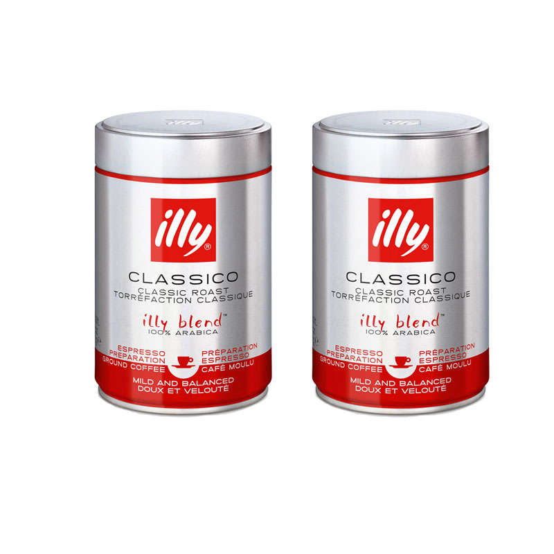 illy Ground Espresso Coffee - Medium Roast 100% Arabica Blend - 2 X 250g