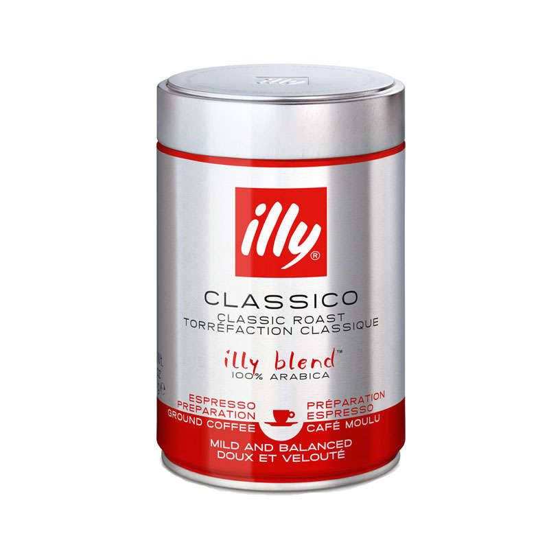 illy Ground Espresso Coffee - Medium Roast 100% Arabica Blend - 250g
