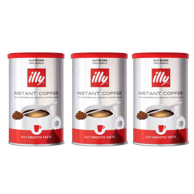 illy Instant Coffee Medium Roast - Microground Arabica Coffee Beans - 3 X 95g Tins
