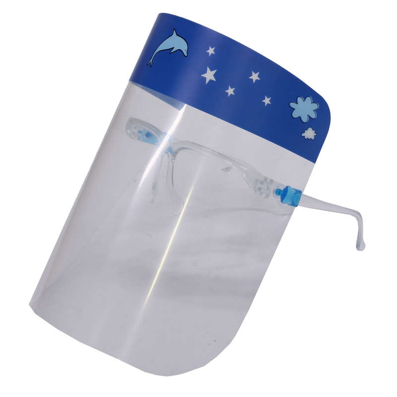 Kiddies Clear Protective Face Shield/Mask with Glasses - Dolphin