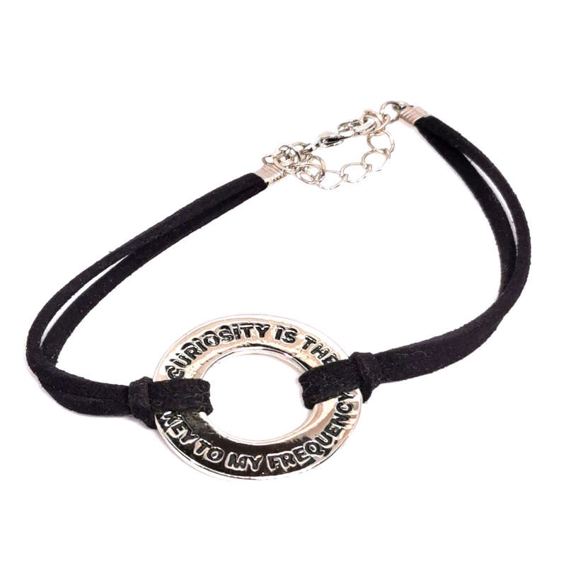Curiosity is the Key to my Frequency Silver Wrist Chain Handcrafted Bracelet 4:20 Inspired hand c...