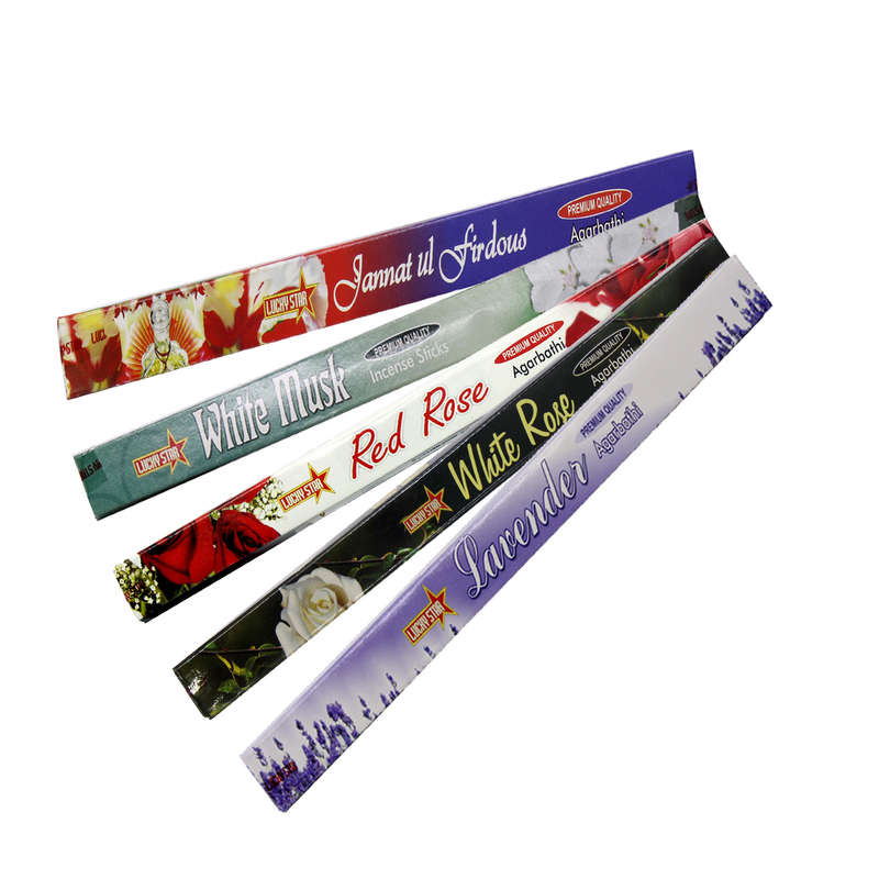 Lucky Star Premium Quality Incense Sticks - 5 Assorted Scents - 5x10 Sticks Per Pack