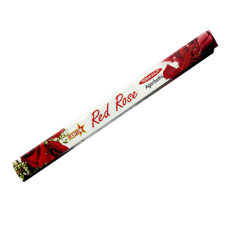 Lucky Star Red Rose Premium Quality Incense Sticks - 10 Sticks