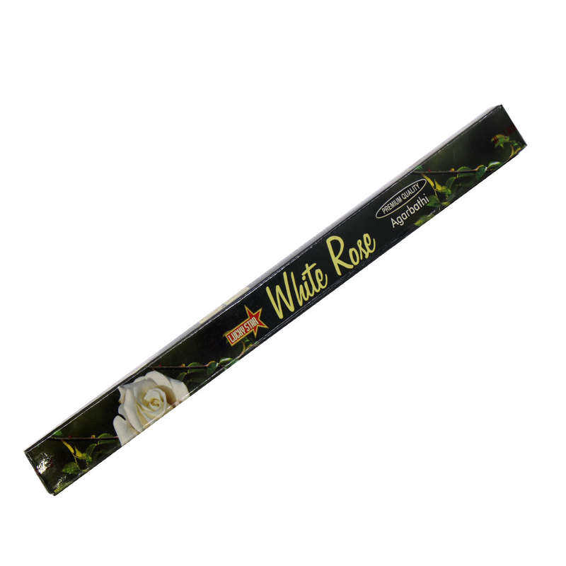 Lucky Star White Rose Premium Quality Incense Sticks - 10 Sticks