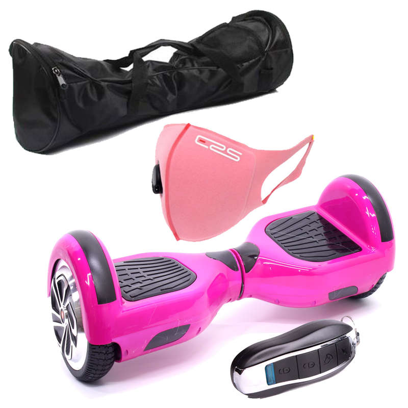 Self Balance Scooter 6.5" Hoverboard - LED - Bluetooth - Remote - Bag - Mask - Metallic Pink