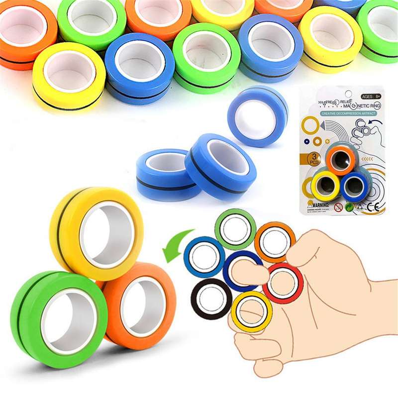 Stress Relief Magnetic Fidget Rings - Orange