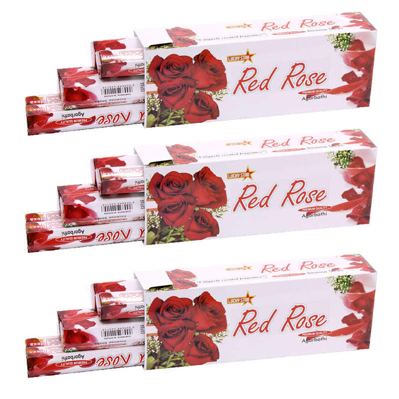Incense Sticks - Red Rose 9" Premium Quality Agarbatti - 360 Sticks