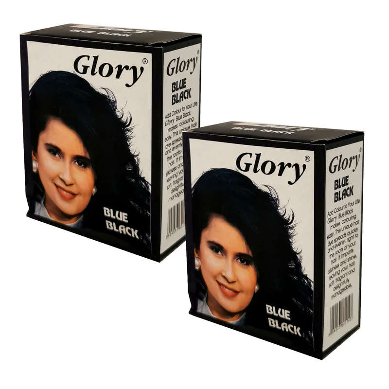 Glory Henna Natural Hair dye - Ammonia Free - Blue Black  - 2 Pack