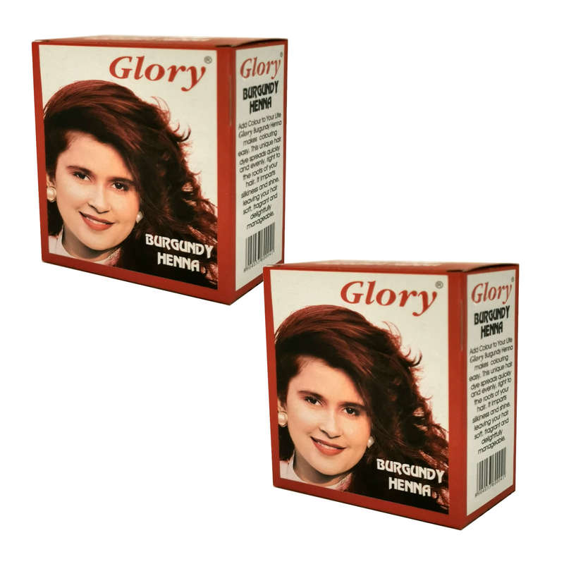 Glory Henna Natural Hair dye - Ammonia Free - Burgundy  - 2 Pack