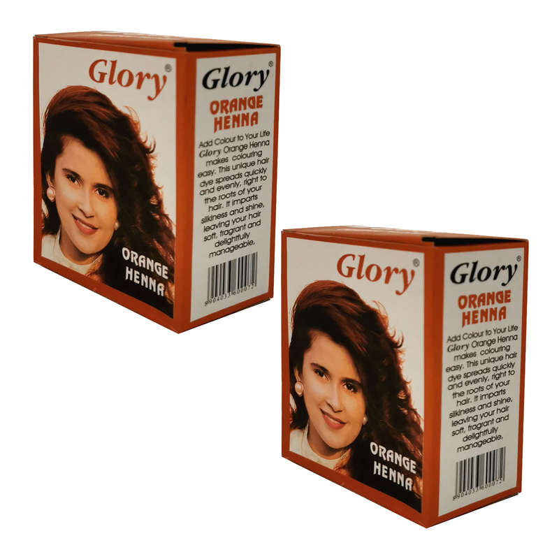 Glory Henna Natural Hair dye - Ammonia Free - Orange - 2 Pack