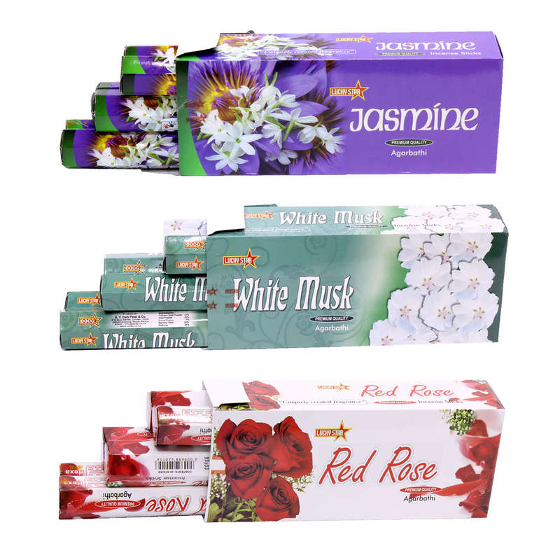 Incense Sticks - 3 Fragrances 9" Premium Quality Agarbatti - 360 Sticks