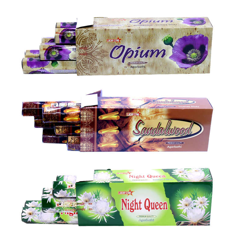 Incense Sticks - 3 Fragrances 9" Premium Quality Agarbatti - 360 Sticks