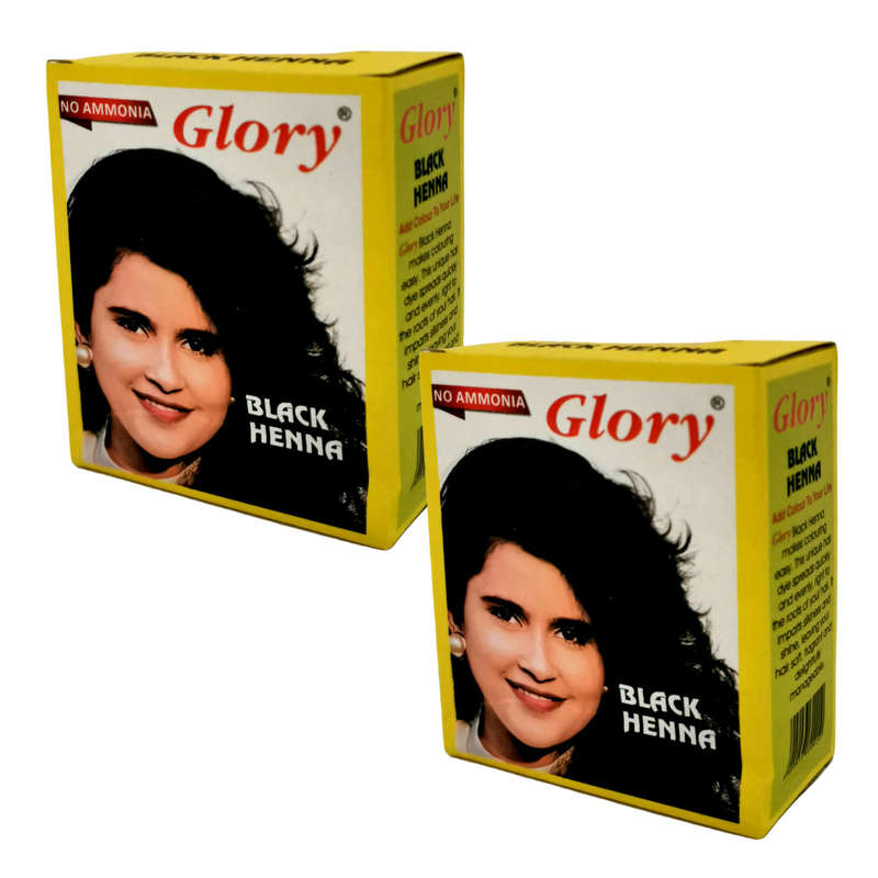 Glory Henna Natural Hair dye - Ammonia Free - Black  - 2 Pack