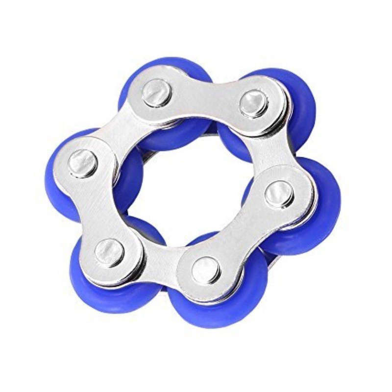 Fidget Toys Bike Roller Chain Stress Reducer Bike Chain Fidget Toy - Blue