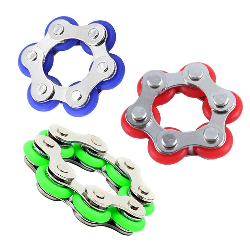 Fidget Toys Bike Roller Chain Stress Reducer Bike Chain Fidget Toy 3 Pack Combo