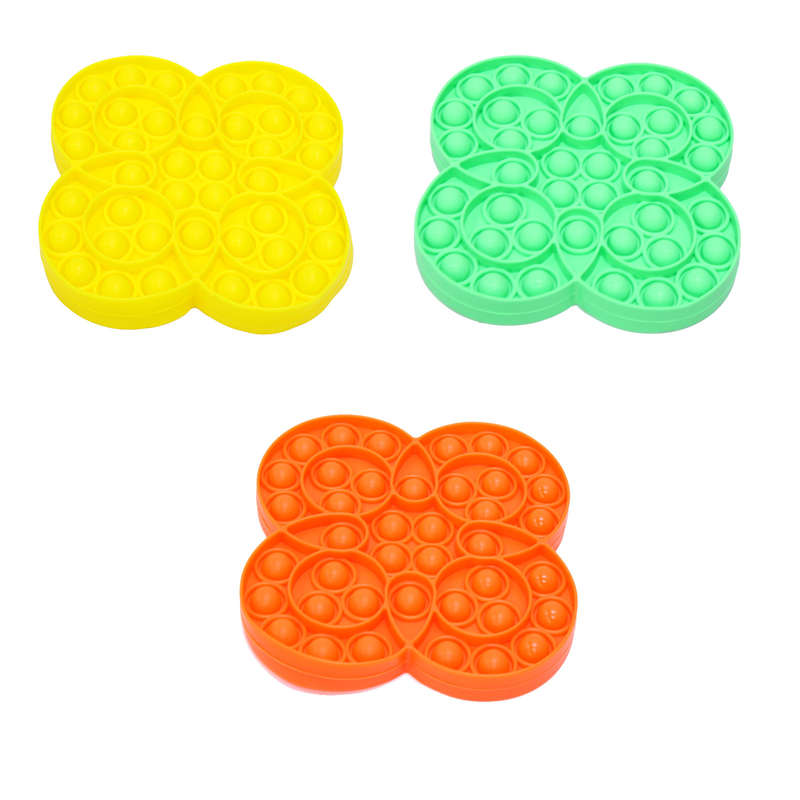 Fidget Toys - Pop It Washable Reusable Fidget Toy - Flower -  3 Pack Combo
