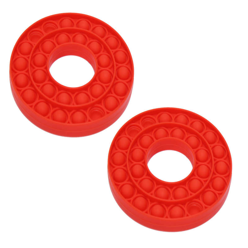 Fidget Toys - Pop It Washable Reusable Fidget Toy - Donut - Red 2 Pack