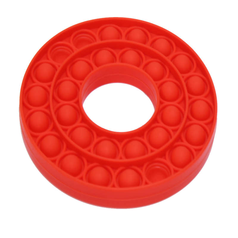 Fidget Toys - Pop It Washable Reusable Fidget Toy - Donut - Red
