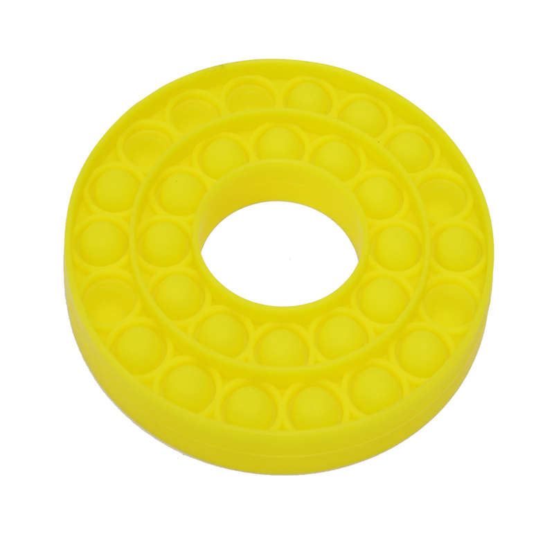 Fidget Toys - Pop It Washable Reusable Fidget Toy - Donut - Yellow