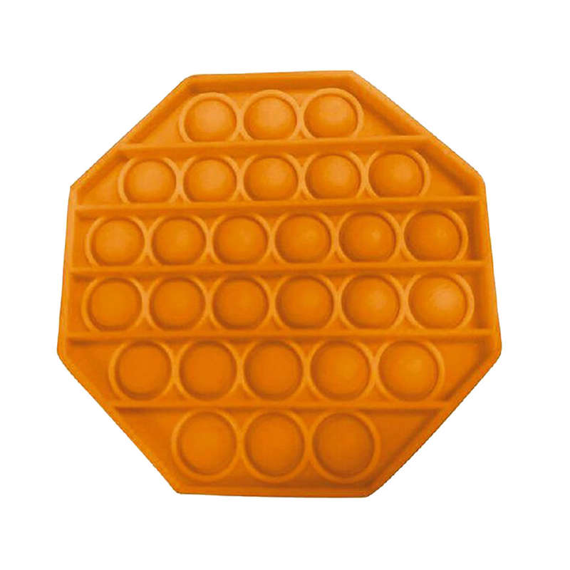 Fidget Toys - Pop It Washable Reusable Fidget Toy - Octagon - Orange