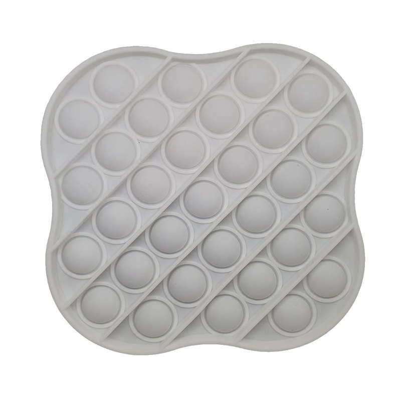 Fidget Toys - Pop It Washable Reusable Fidget Toy - Clover - Grey