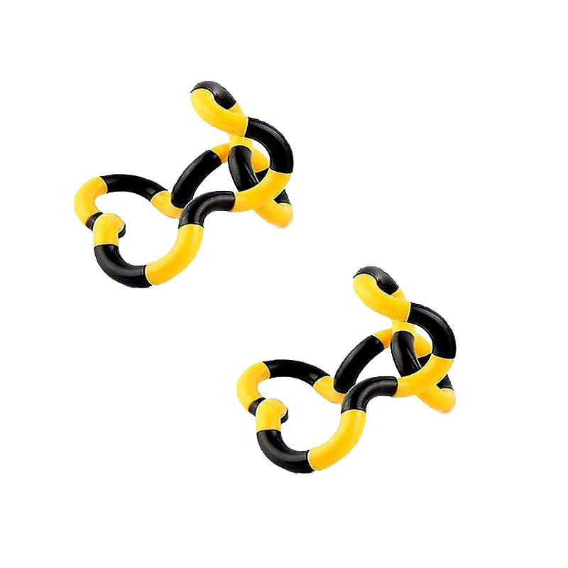 Fidget Toy Twist &amp; Tangle Fidget Stress Reducer Toy - Yellow &amp; Black - 2 Pack