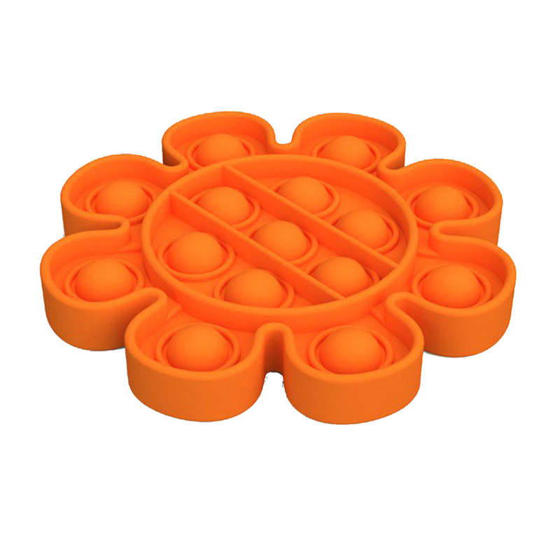 Fidget Toys - Pop It Washable Reusable Fidget Toy - SunFlower - Orange