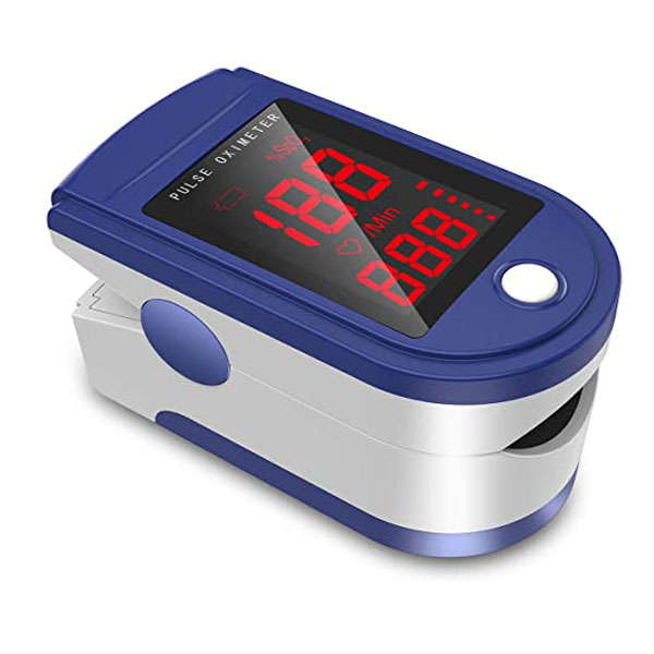 Oximeter Red Colour Screen Oxymeter Fingertip Oxygen and Pulse Rate Screening Tool