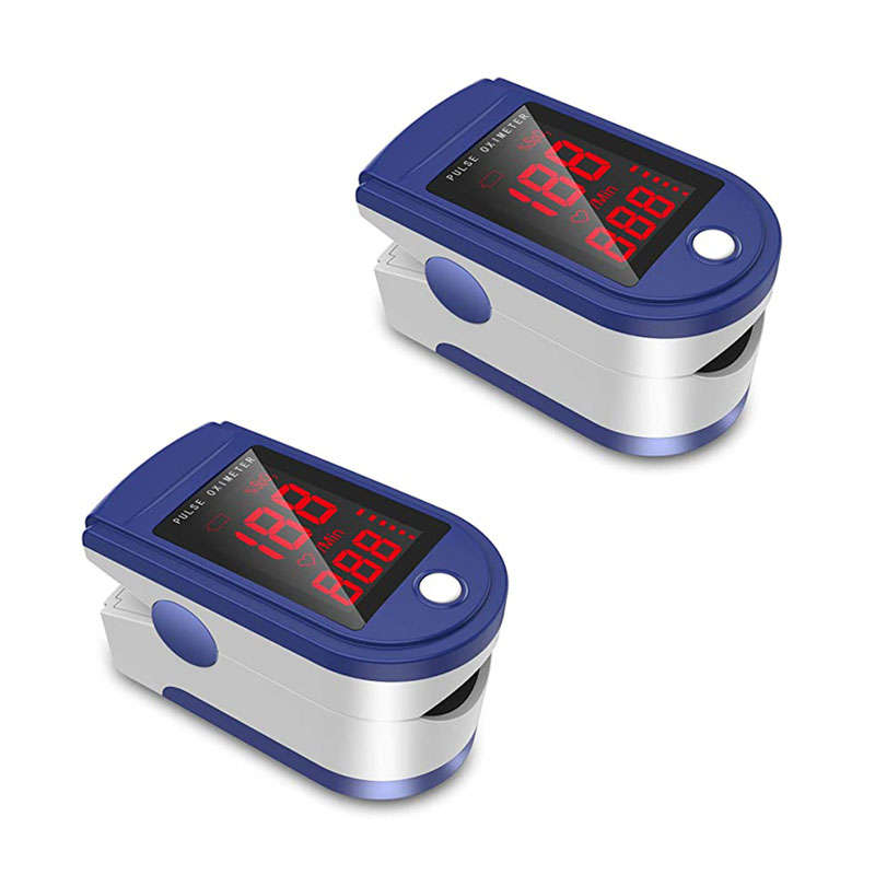 Oximeter Red Colour Screen Oxymeter Fingertip Oxygen and Pulse Rate Screening Tool - 2 Pack