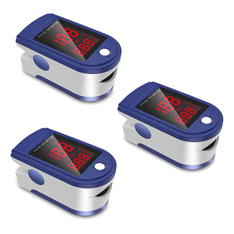 Oximeter Red Colour Screen Oxymeter Fingertip Oxygen and Pulse Rate Screening Tool - 3 Pack