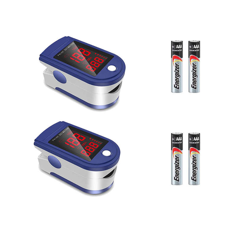 Oximeter Red Colour Screen Oxymeter Fingertip Oxygen and Pulse Rate Screening Tool with Batteries...