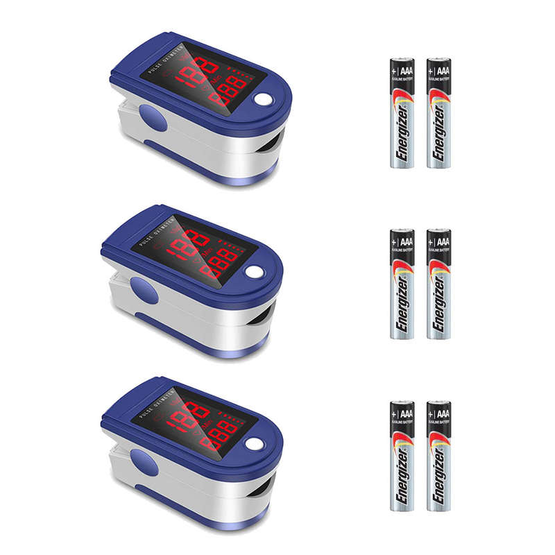 Oximeter Red Colour Screen Oxymeter Fingertip Oxygen and Pulse Rate Screening Tool with Batteries...