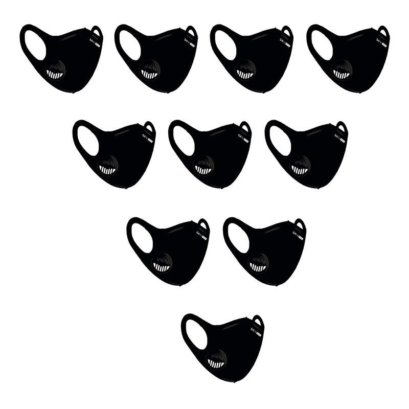 Face Mask - Protective Reusable Multiple Filter Layered Valve Sani Masks - 10 Pack