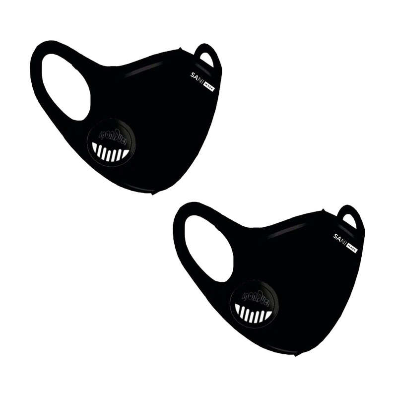 Face Mask - Protective Reusable Multiple Filter Layered Valve Sani Masks - 2 Pack