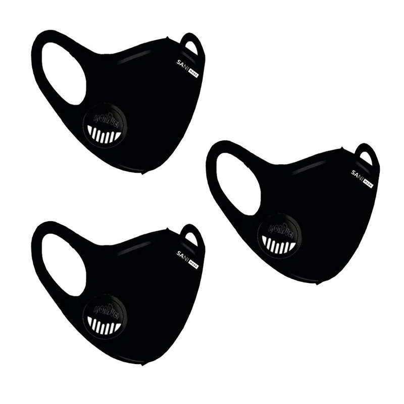 Face Mask - Protective Reusable Multiple Filter Layered Valve Sani Masks - 3 Pack