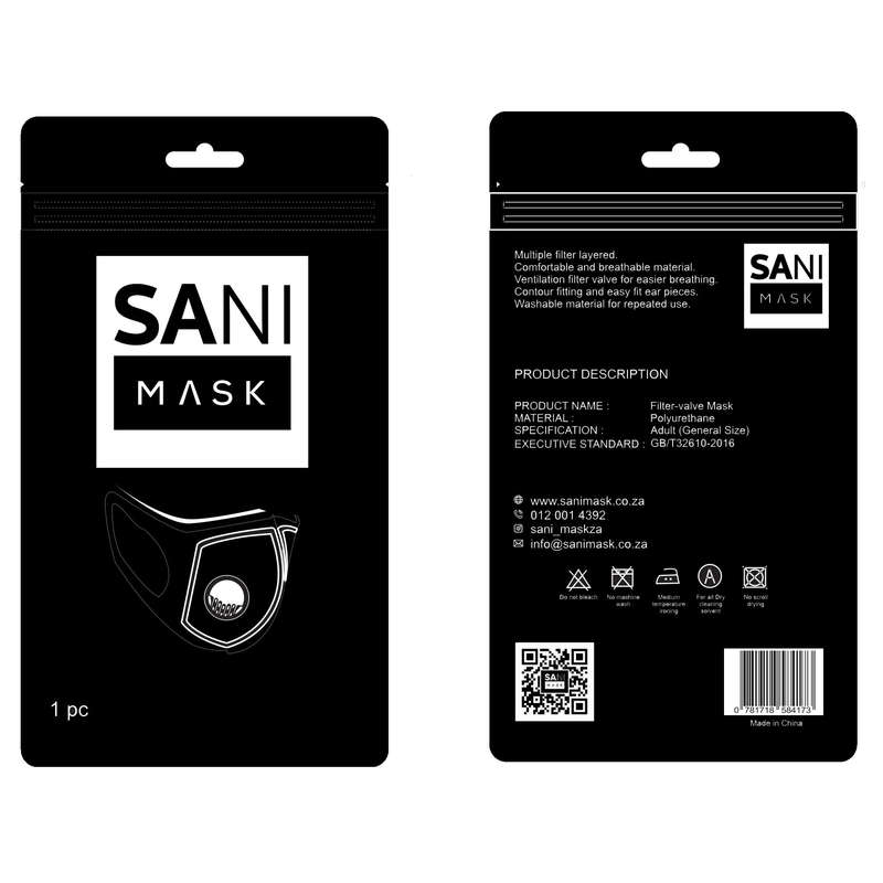 Face Mask - Protective Reusable Multiple Filter Layered Valve Sani Masks - 100 Pack
