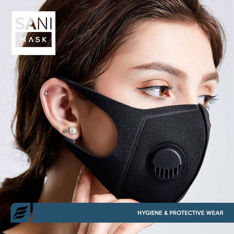 Face Mask - Protective Reusable Multiple Filter Layered Valve Sani Masks - 100 Pack