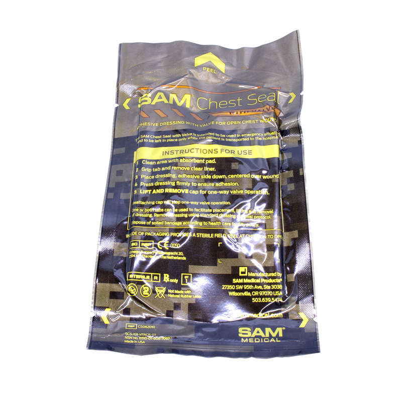 Sam Chest Seal Occlusive Dressing for Open Chest Wounds - Valved