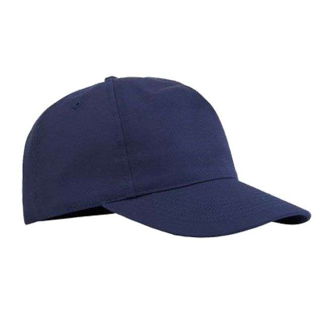 5 Panel Cotton Cap with Velcro Closure - Navy Blue Each
