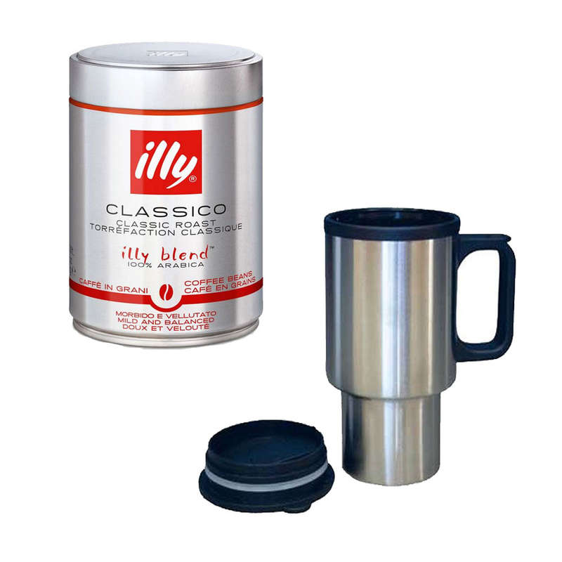 illy Coffee Beans - Regular 100% Arabica Blend - Medium Roast - 250g &amp; 400ml Stainless Steel ...