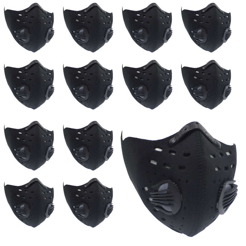 Neoprene Dual Valve Respirator Mask - Washable and Reusable - Skin Friendly - Black - 100 Pack