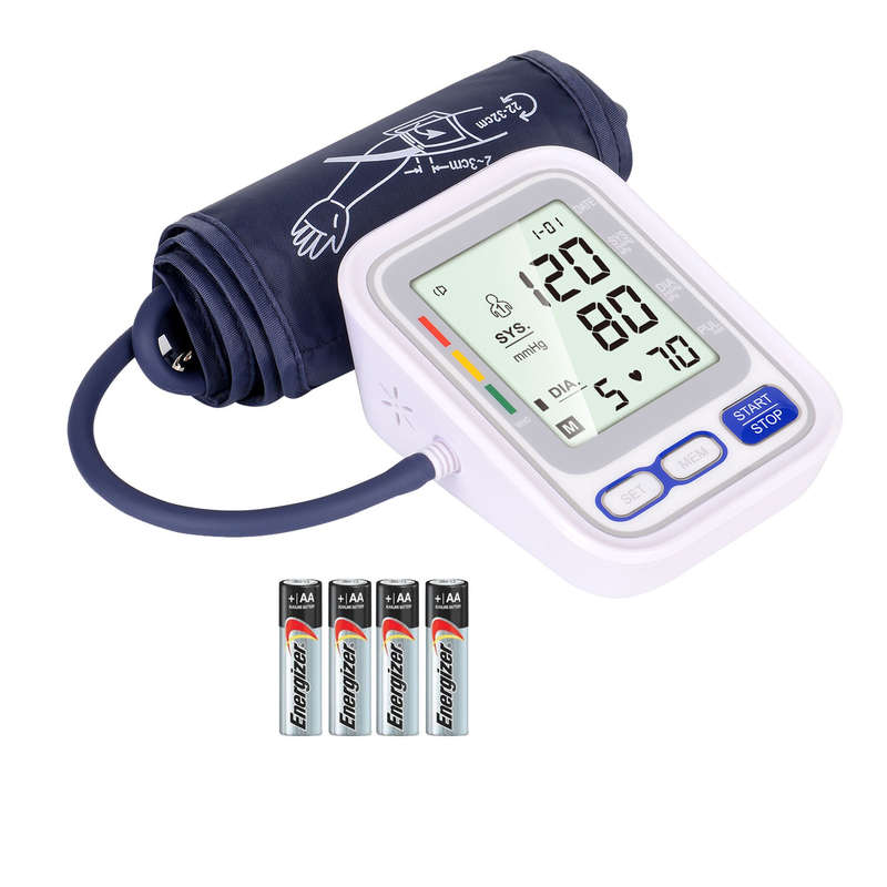 Digital Blood Pressure Machine - BP Monitor with Pressure Cuff &amp; Batteries